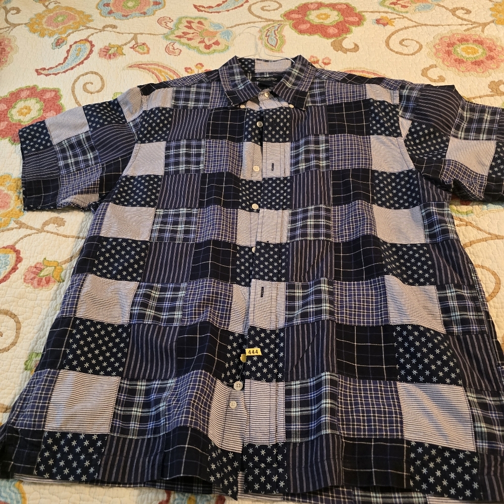 Brooks Brothers Blue Patchwork Button-Down Shirt